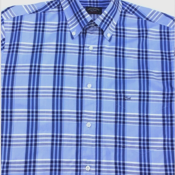 Paul & Shark Yachting blue  checkered cotton shirt Sz 40 made in Italy 🇮🇹 - Picture 9 of 11